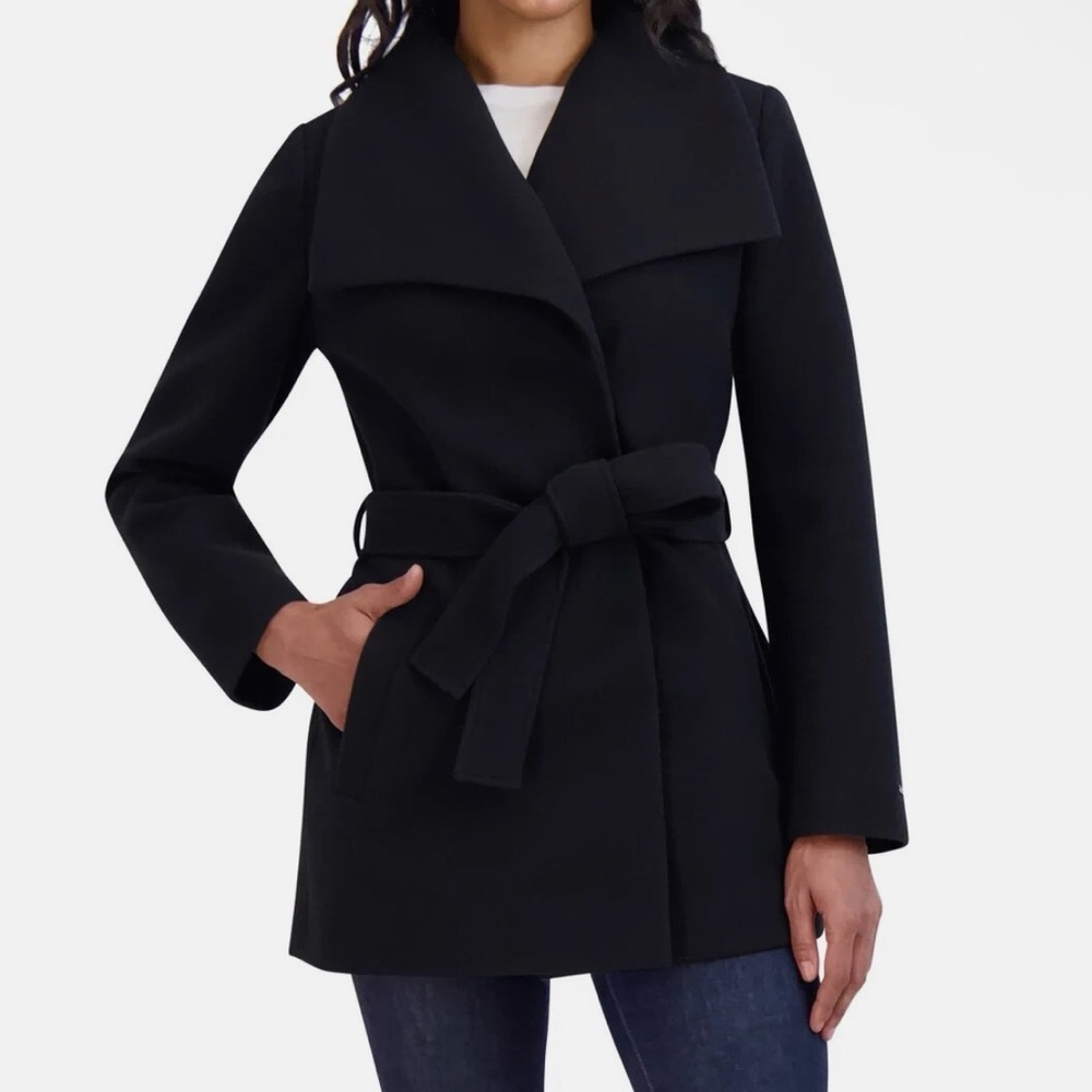 Tahari Black Trench Coat with Belt